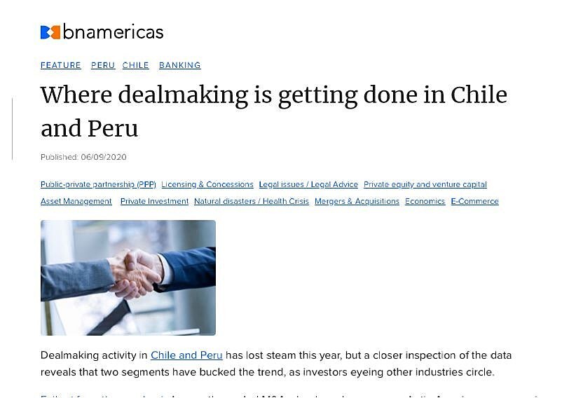 Where dealmaking is getting done in Chile and Peru